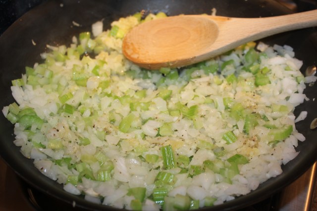 Saute onion, celery, garlic