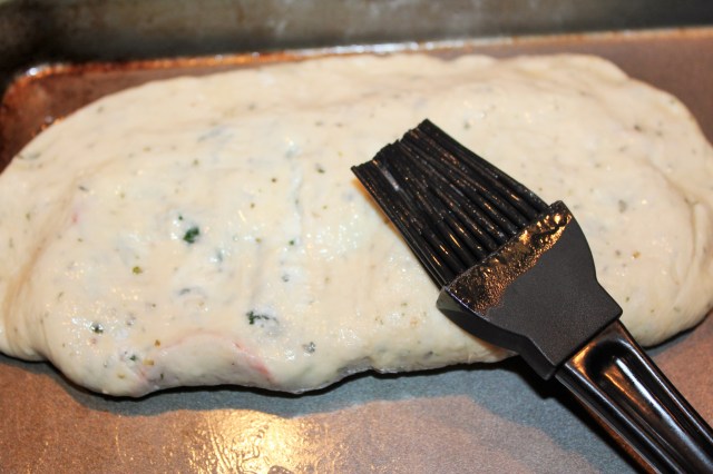 Brush calzone with evoo