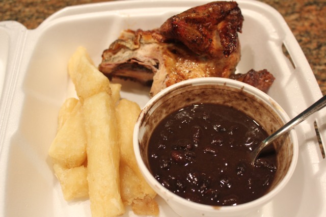 Mami Nora's black beans and yucca fries
