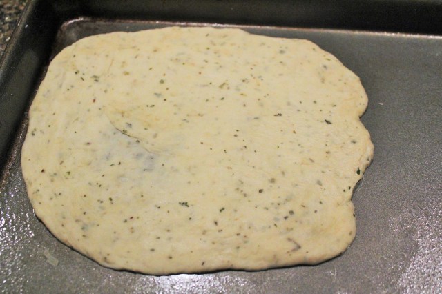 Pat dough into a circle shape