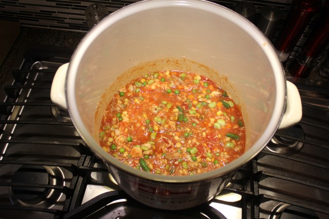 Mix all ingredients in large pot