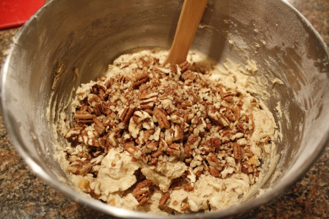 Add pecans to dough