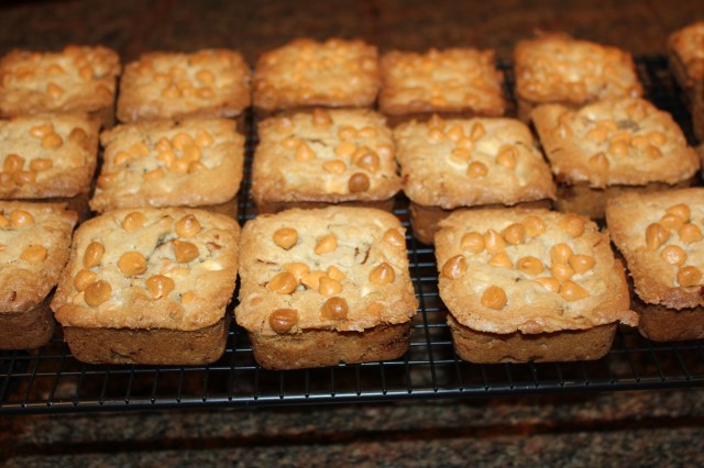 Cool blondies on wire rack