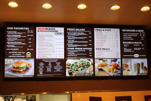 Smashburger menu