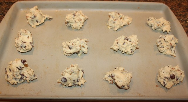 Spoon dough onto bar pan