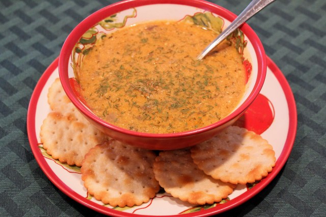 Kel's mushroom soup, no bacon