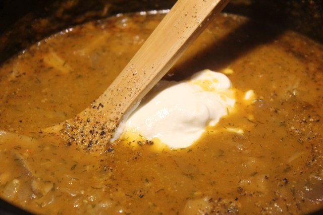Stir in sour cream