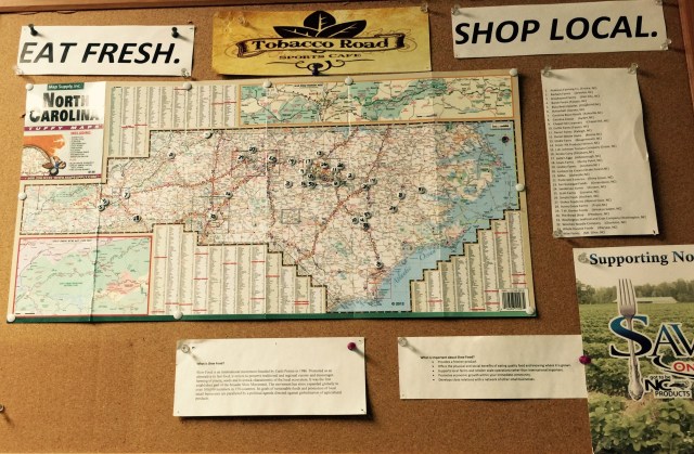 Tobacco Road map of NC