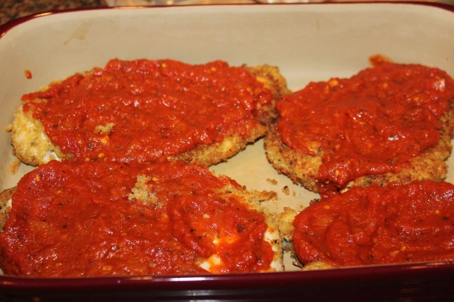 Spoon chicken with marinara