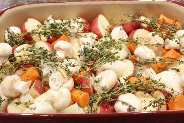 Kel's roast chicken veggies up close