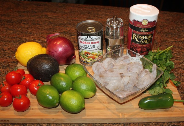 Kel's Cafe shrimp ceviche ingredients