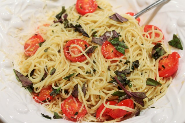 Angel hair pasta with Kel's herbed butter