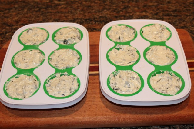 Fill Pampered Chef herb freezer trays with butter mixture