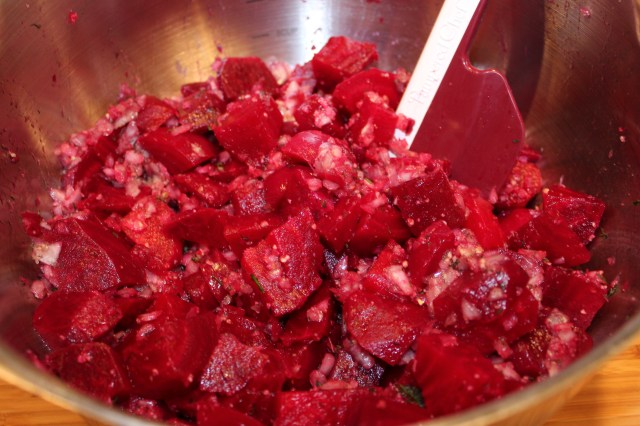 Mix beets with onions