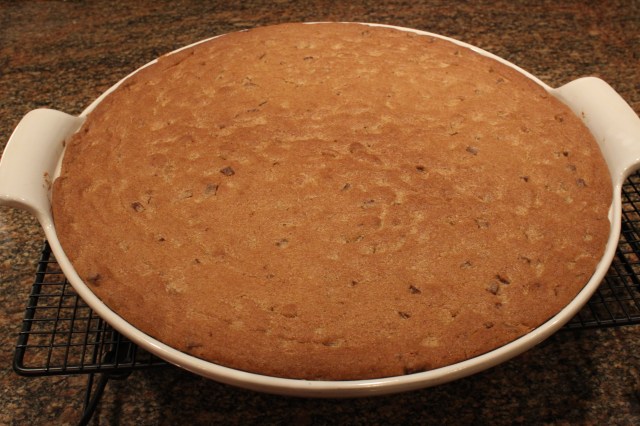 Cookie cake on Pampered Chef stone