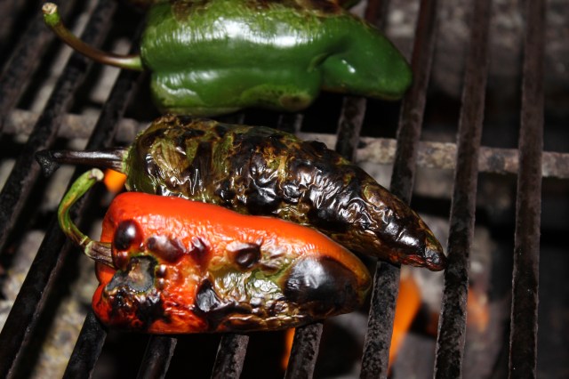 Peppers charring