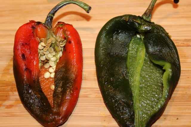 Slit peppers and remove seeds