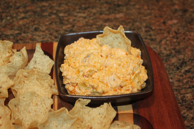 Kel's buffalo chicken dip with Scoops