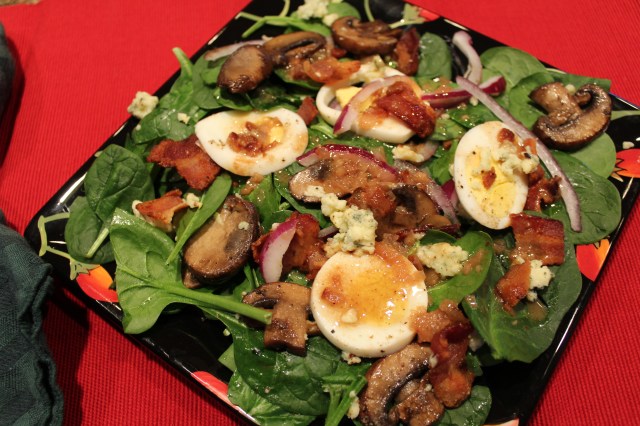 Spinach salad served