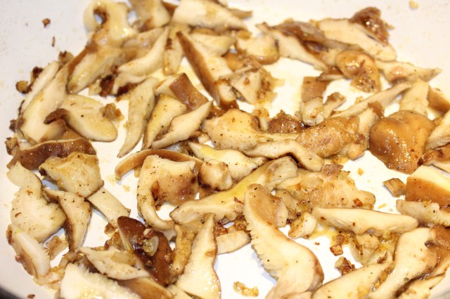 Add mushrooms to sauteed onions