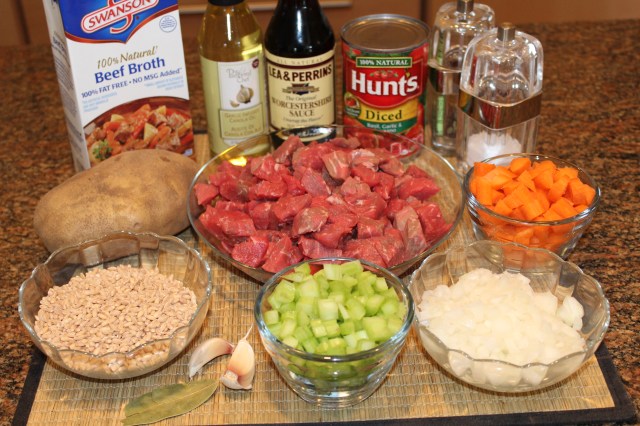 Kel's Beef and Barley Soup ingredients