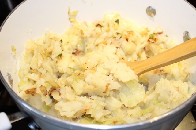 Stir in the cabbage mixture