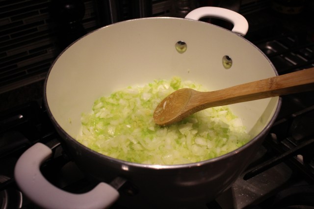 Sweat celery and onions