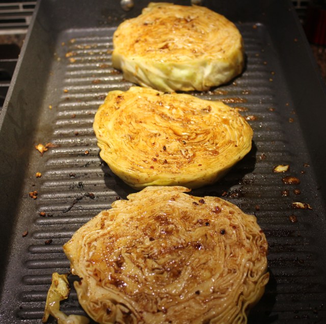 Grill cabbage steaks