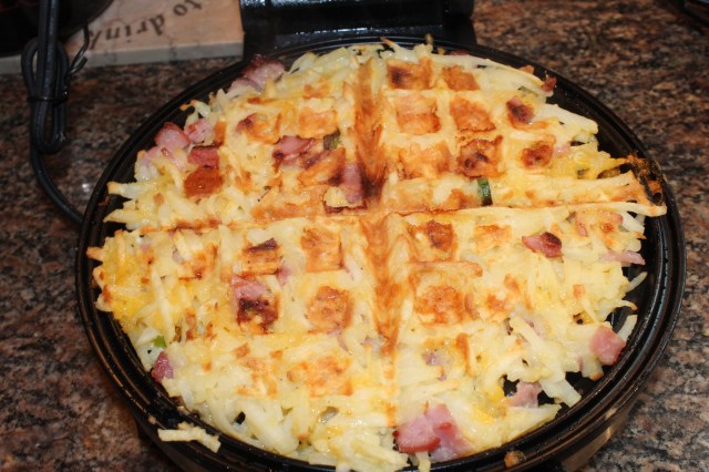Hash brown waffle almost ready