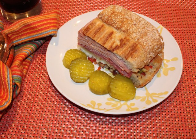 Kel's Muffuletta, Grilled on Day 2