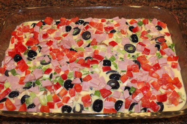 Add egg mixture to casserole