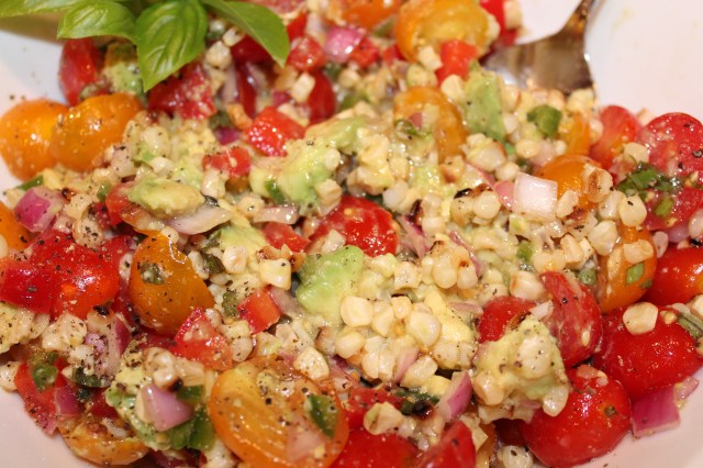 Fold in avocados to tomato and corn mixture