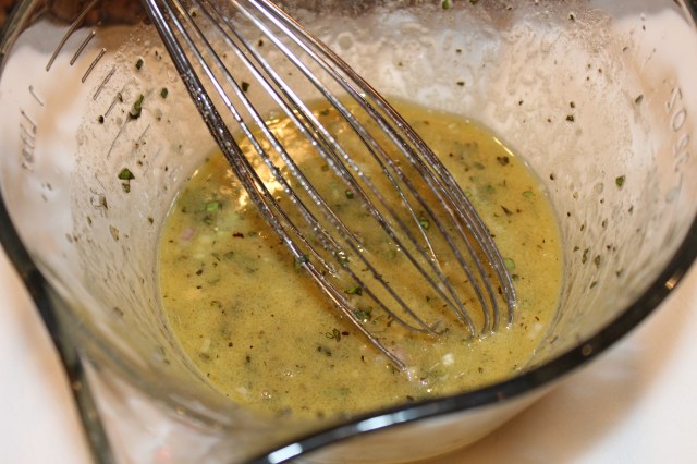 Whisk all dressing ingredients for Kel's Nicoise Salad