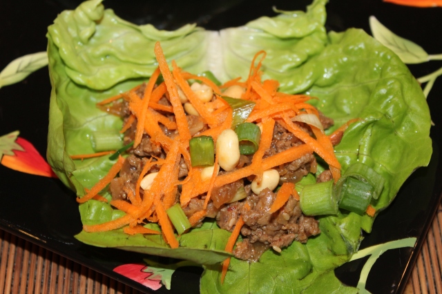 Kel's Asian-inspired Spicy Beef lettuce wraps