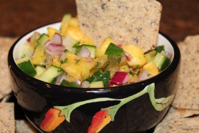 Kel's pineapple cucumber jalapeno salsa