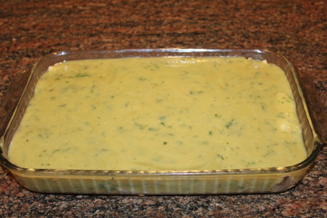 Cover pork filled tortillas with tomatillo sauce