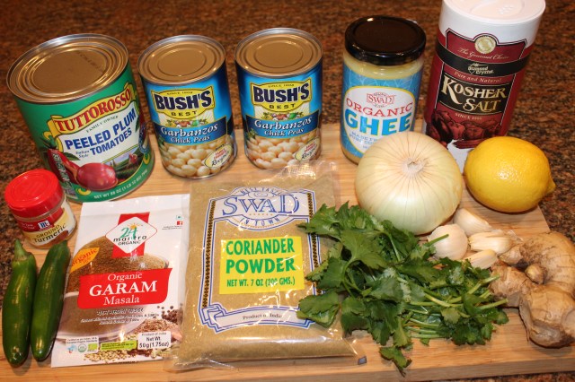 Kel's Chana Masala ingredients