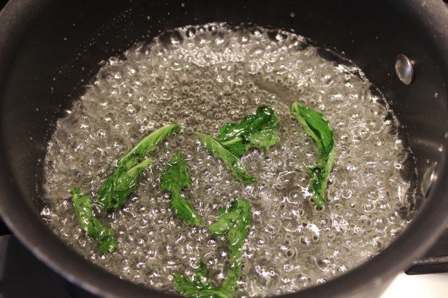 Mint simple sugar boiling