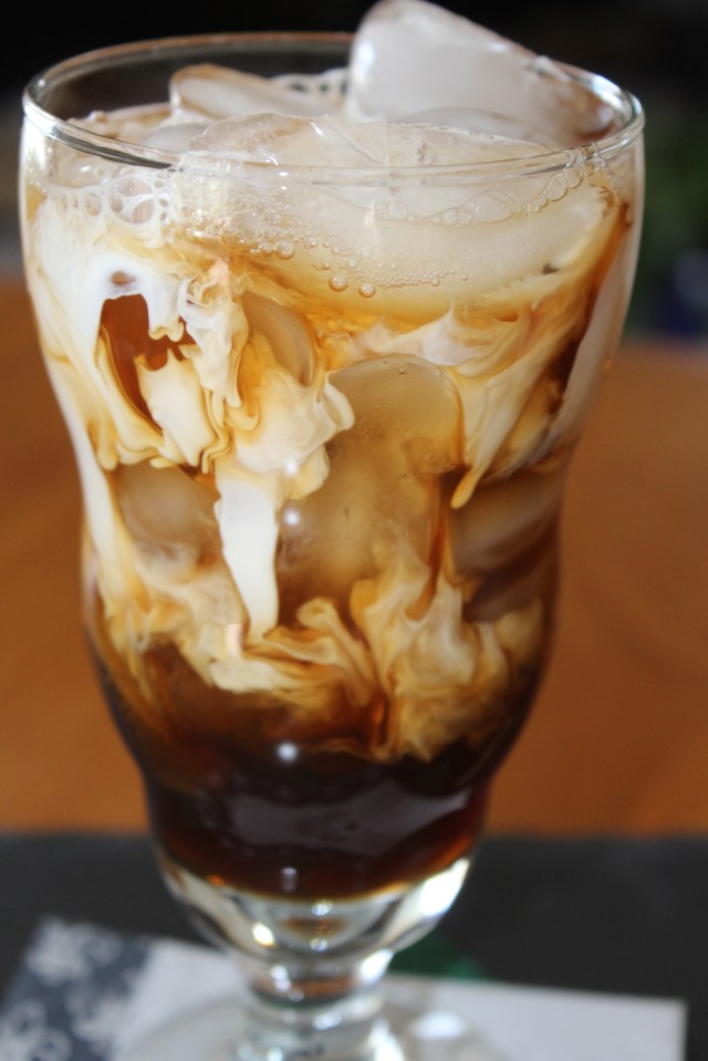 Slowly add cream to coffee mixture yum