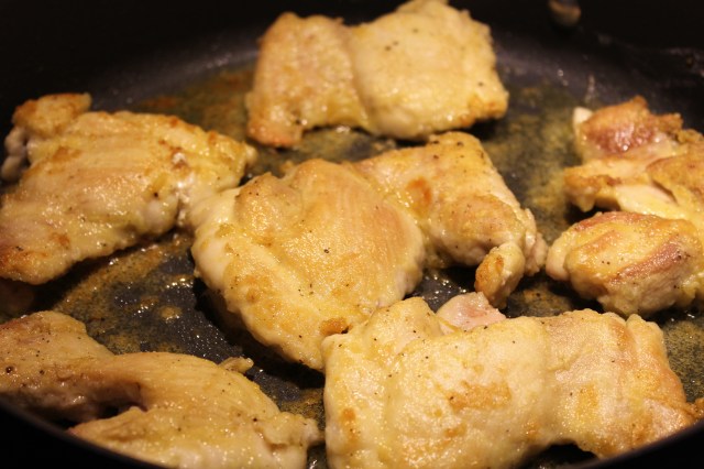 Brown chicken thighs