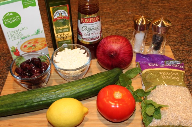Kel's barley salad ingredients