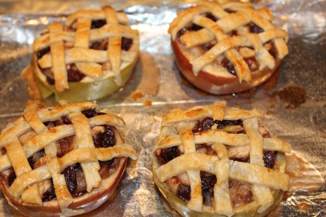 Kel's apple cranberry pies out of the oven