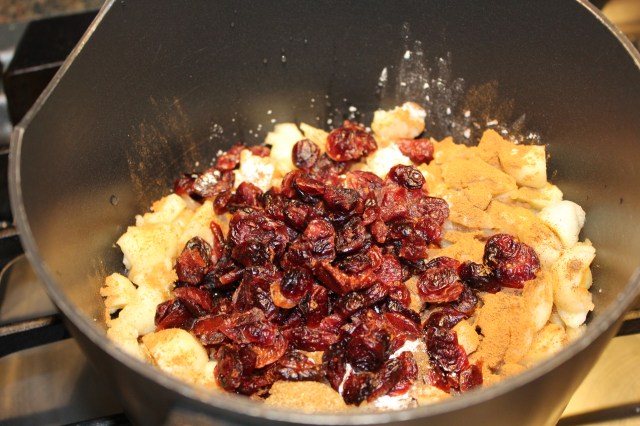 Mix filling ingredients for pies