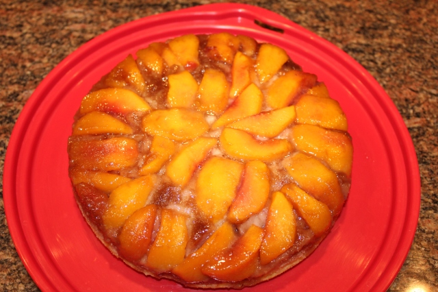 Kel's bourbon infused peach upside down cake