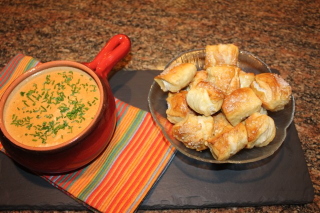 Pretzel Bites and Cheese Sauce